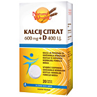 Natural Wealth Kalcij citrat 600 mg + vitamin D 400 I.J. šumeće tablete