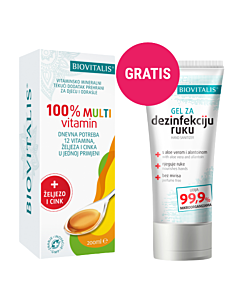 Biovitalis 100% Multivitamin sirup GRATIS Gel za dezinfekciju ruku