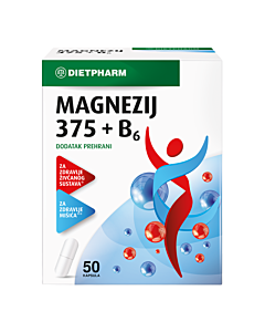 Dietpharm Magnezij 375 + B6 kapsule