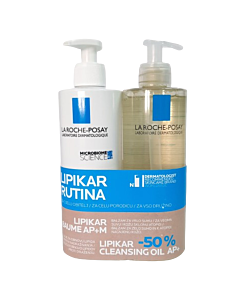 La Roche-Posay Lipikar Baume AP+M Balzam za lice i tijelo, Lipikar Cleansing Oil AP+ ulje za tuširanje, promotivno pakiranje, akcija, atopijski dermatitis, suha koža, svrbež, iritacije, hidratacija