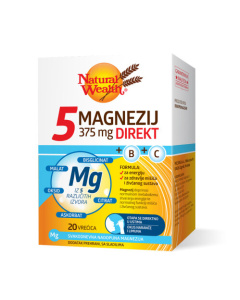 Natural Wealth 5 Magnezij Direkt 375 mg +B +C 20 vrećica