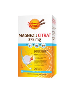 Natural Wealth Magnezij citrat 375 + B1 + B6 + B9 20 šumećih tableta