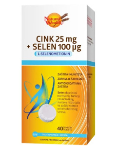 Natural Wealth Cink 25 mg + Selen 100 μg šumeće tablete