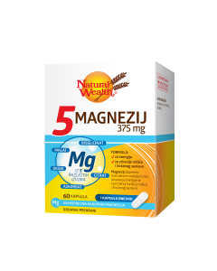 Natural Wealth 5 Magnezij 375 mg 60 kapsula